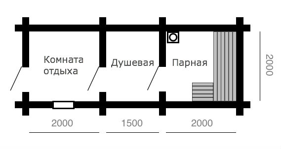 Деревянный дом и баня из бруса. Проект номер B016